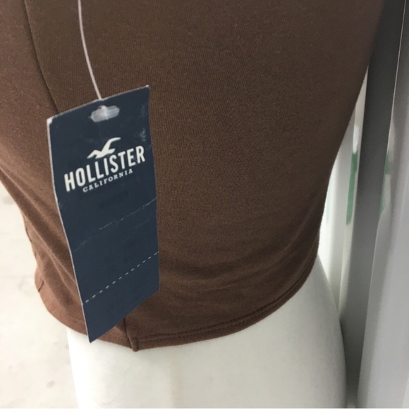 Hollister Brown Corset Bandeau Crop Top Size: Medium NWT - Picture 5 of 6